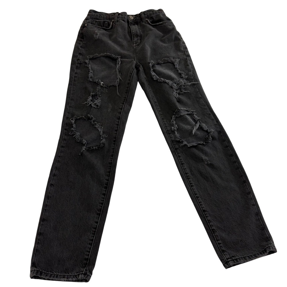 Urban Outfitters BDG Black‎ Mom High Rise Distressed Ripped Jeans Womens 26W
